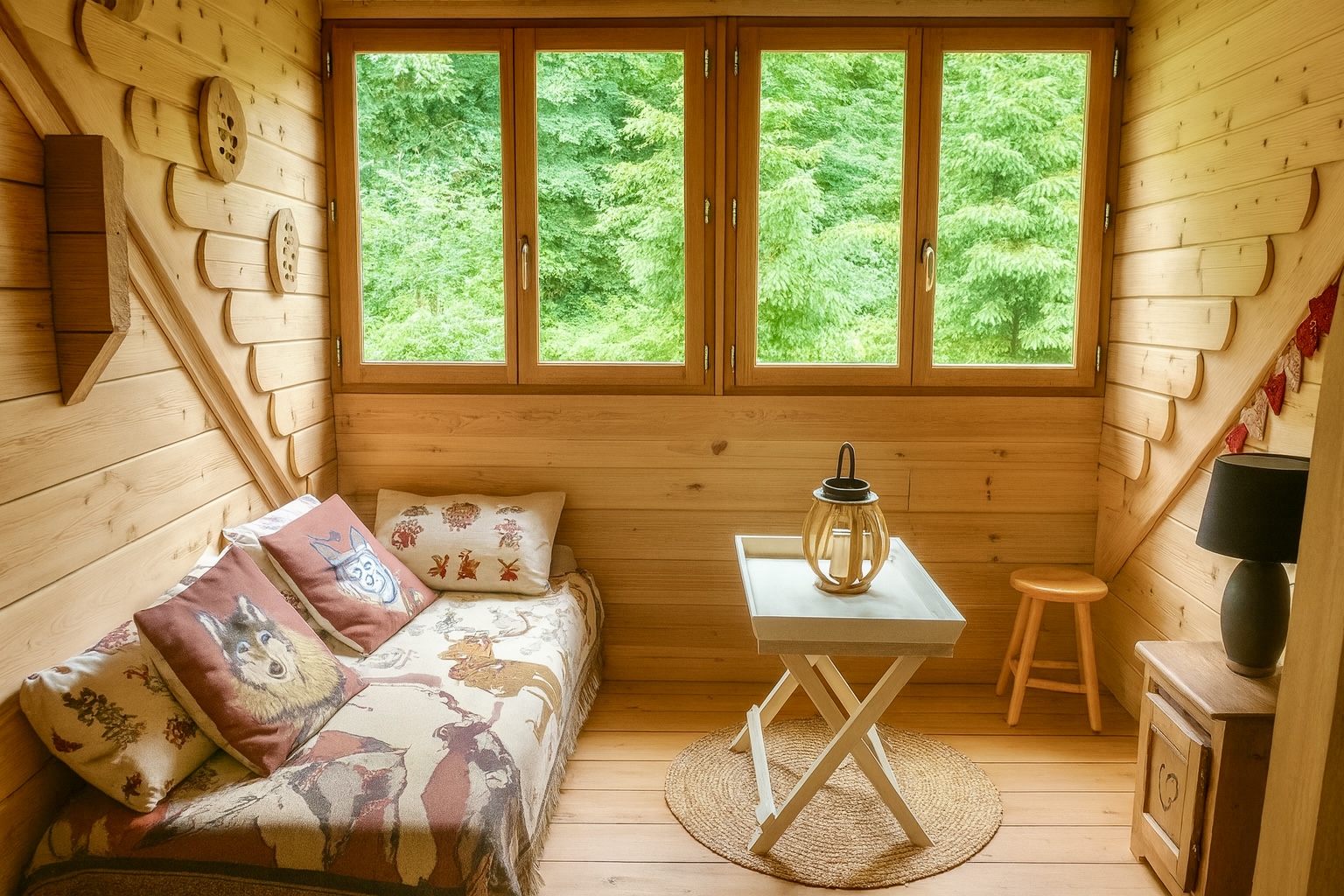 Mezzanine avec vue forêt